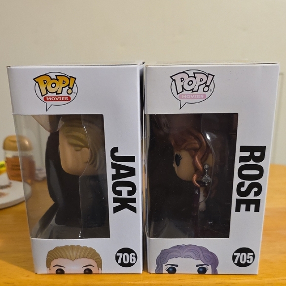Funko Pop Titanic Jack and Rose Figures - Black and Purple - Picture 2 of 4